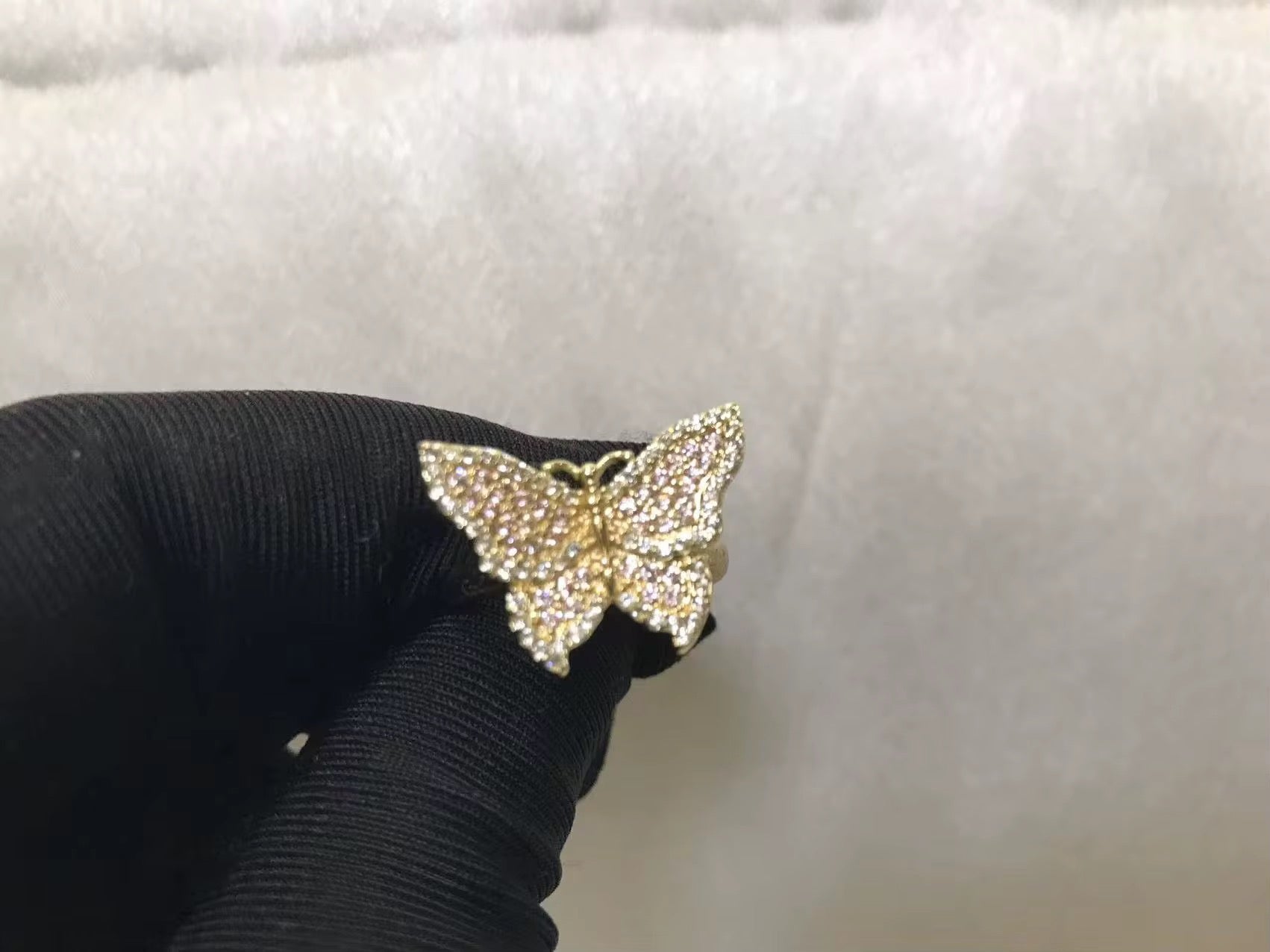 Pink butterfly ring
