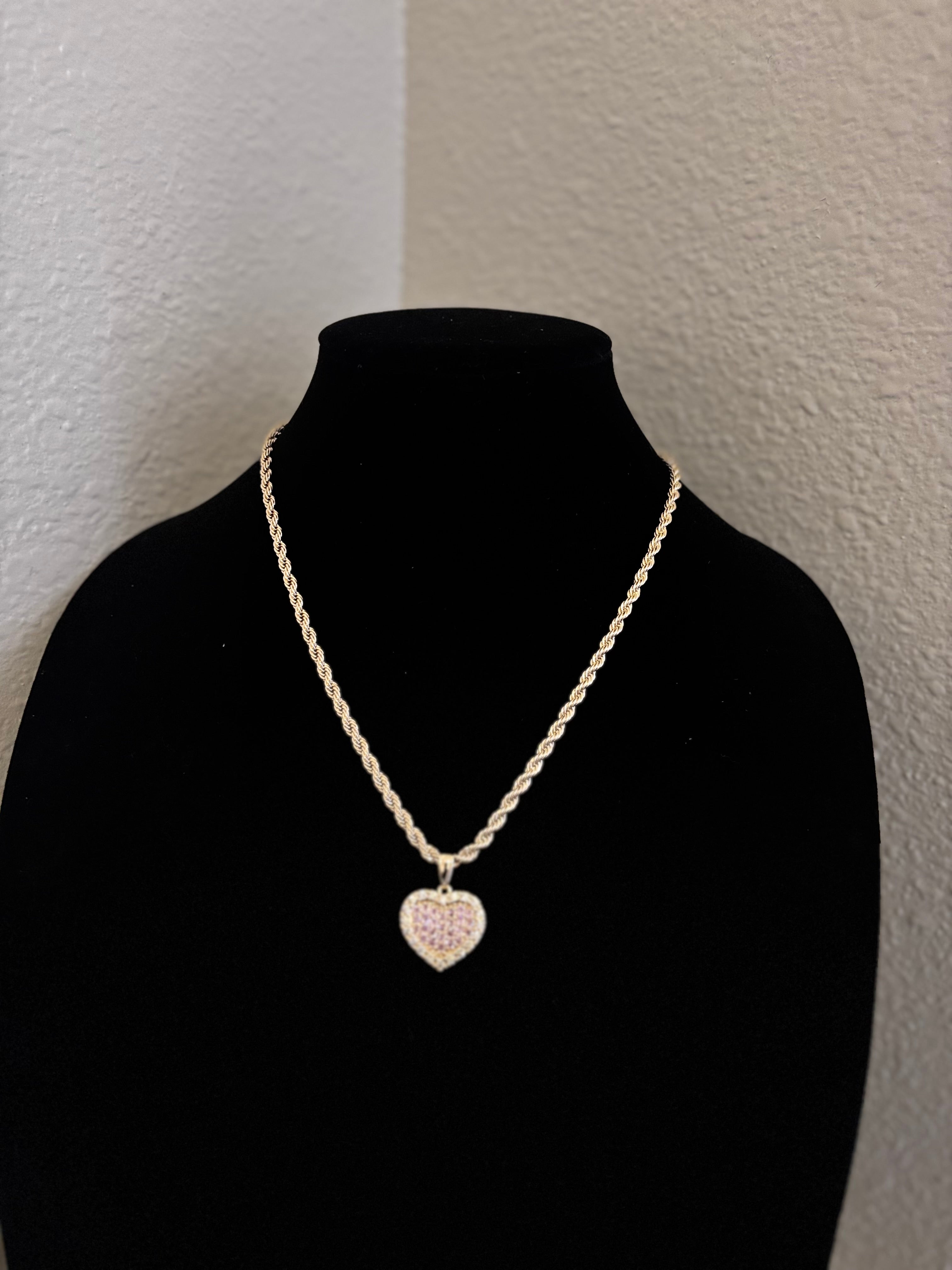 Pink hear chain